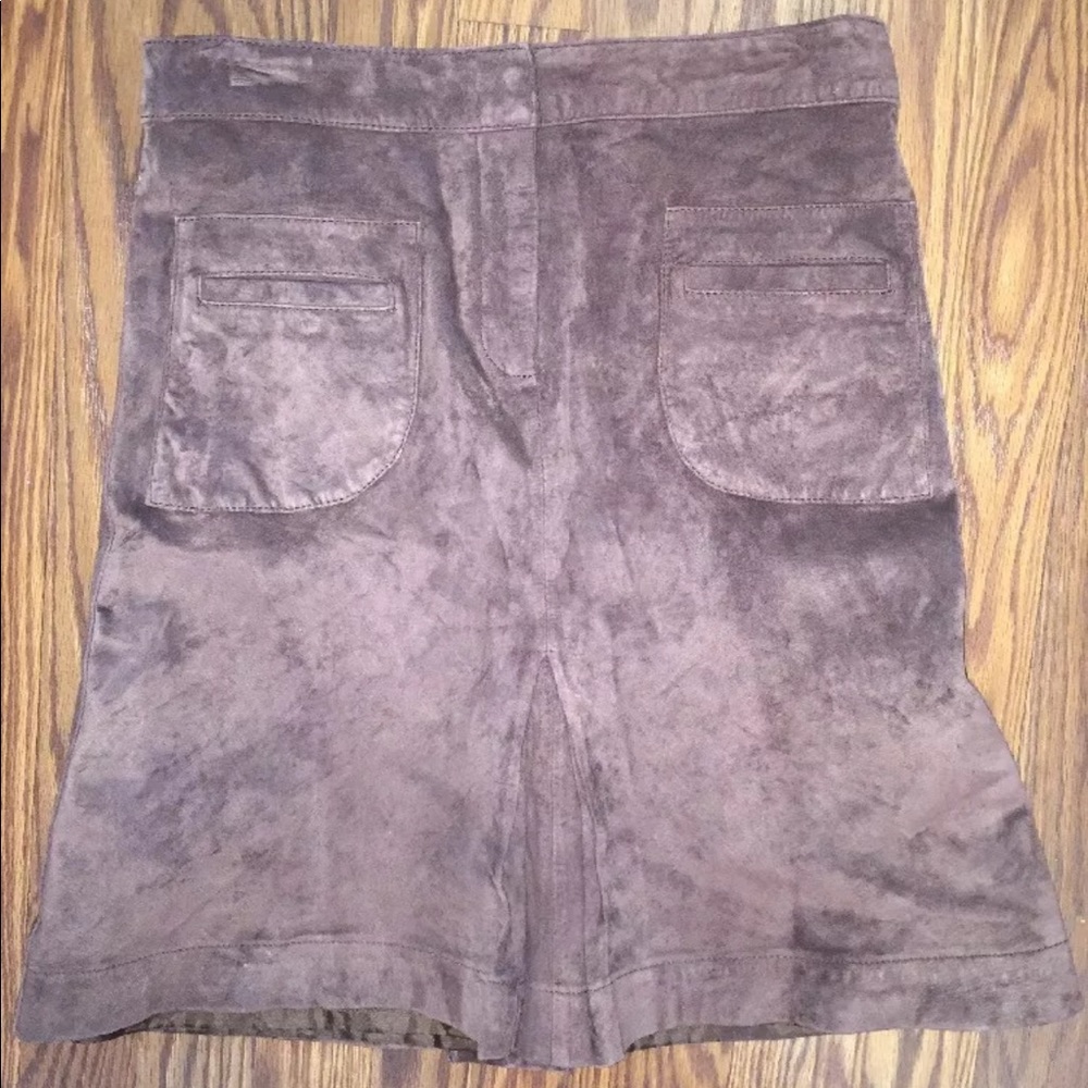 Lilly Pulitzer Brown Suede Knee Length Skirt